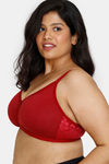 Zivame True Curv Laminated Cup Non Wired Full Coverage Super Support Bra - Sundried Tomato — thumbnail 4